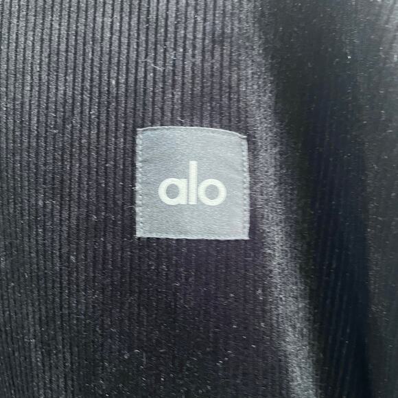 Alo Yoga Velour Baller Hoodie Women's Size small black Oversized Heavyweight - Picture 5 of 9